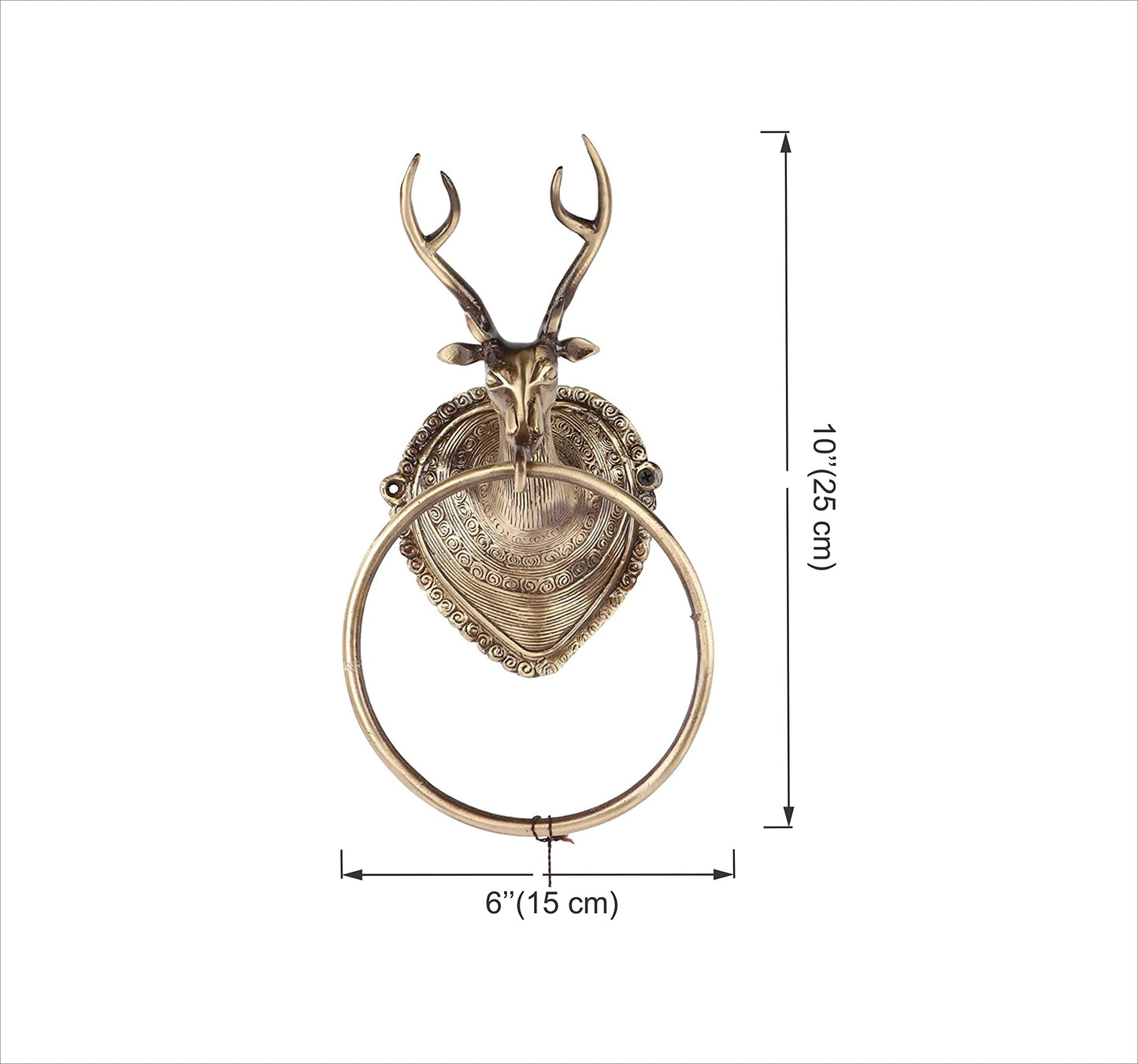 Royal Stag Design Brass Towel Hanger