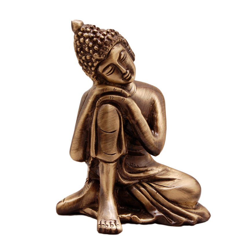 Brass Buddha Resting Showpiece