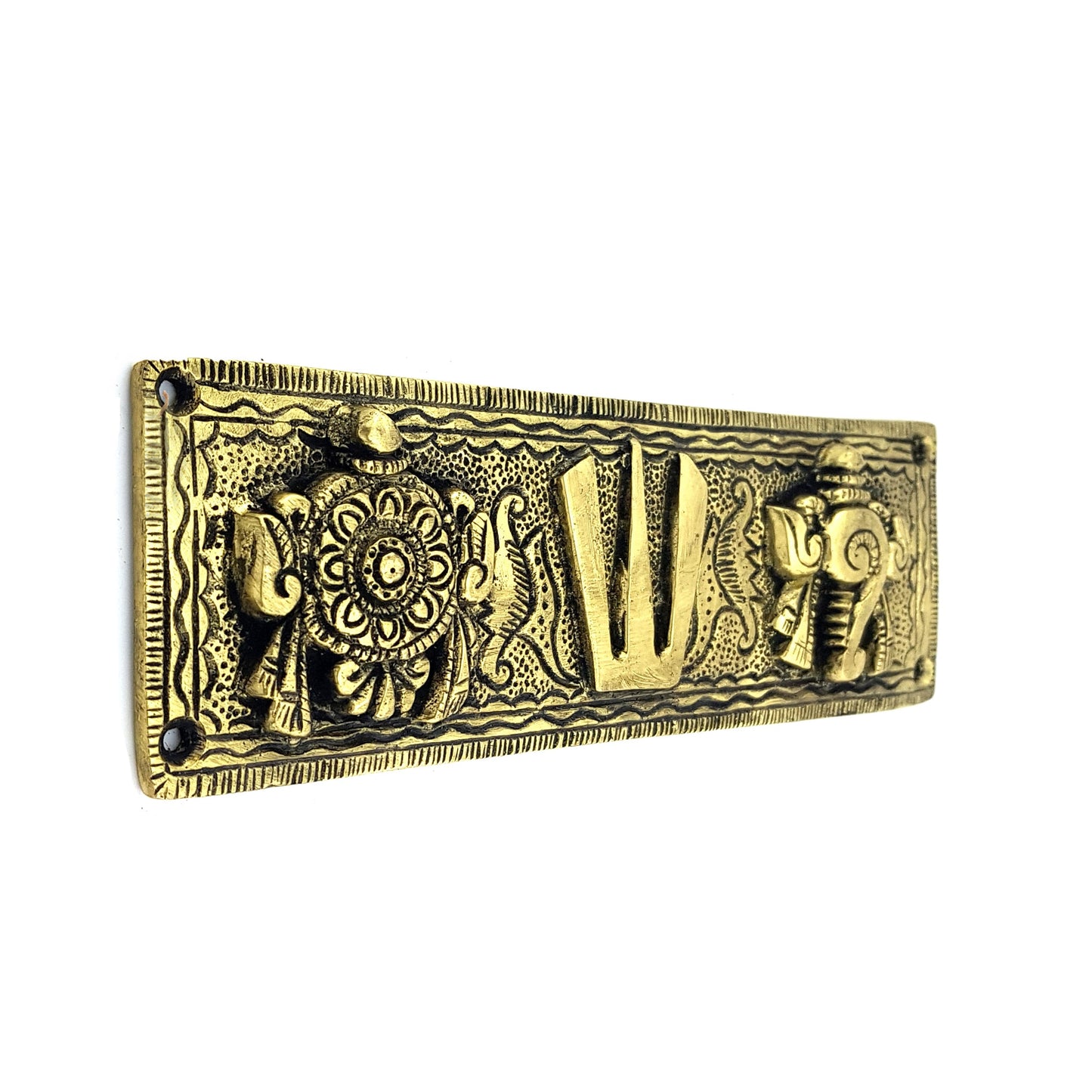 Brass Shankh Chakra Namah Wall Hanging