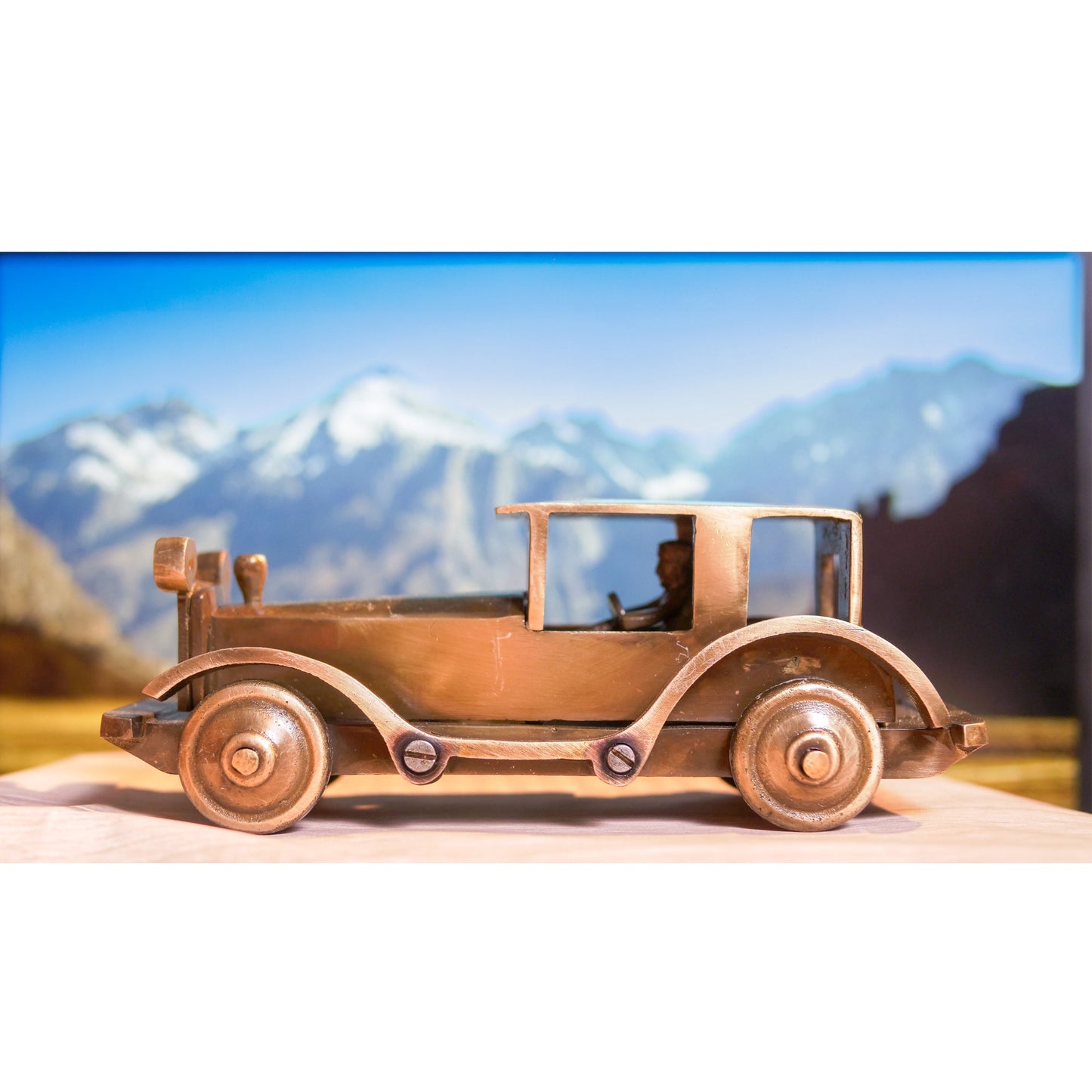 Brass Vintage Motor Car Showpiece Figurine Statue for Home