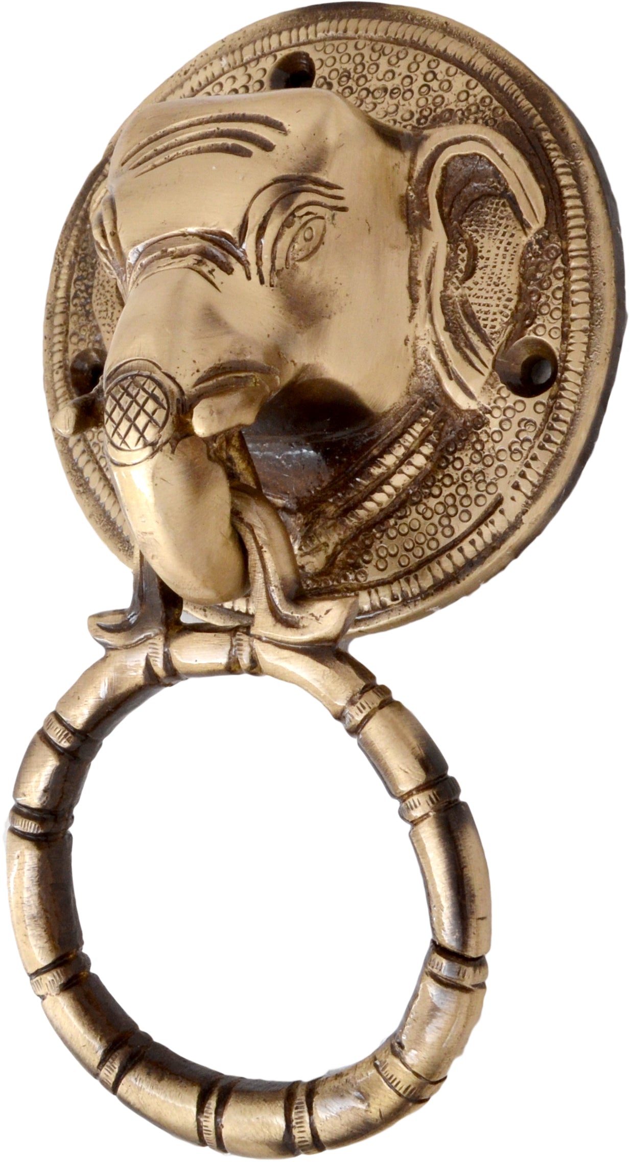 Elephant Face Brass Door Knocker
