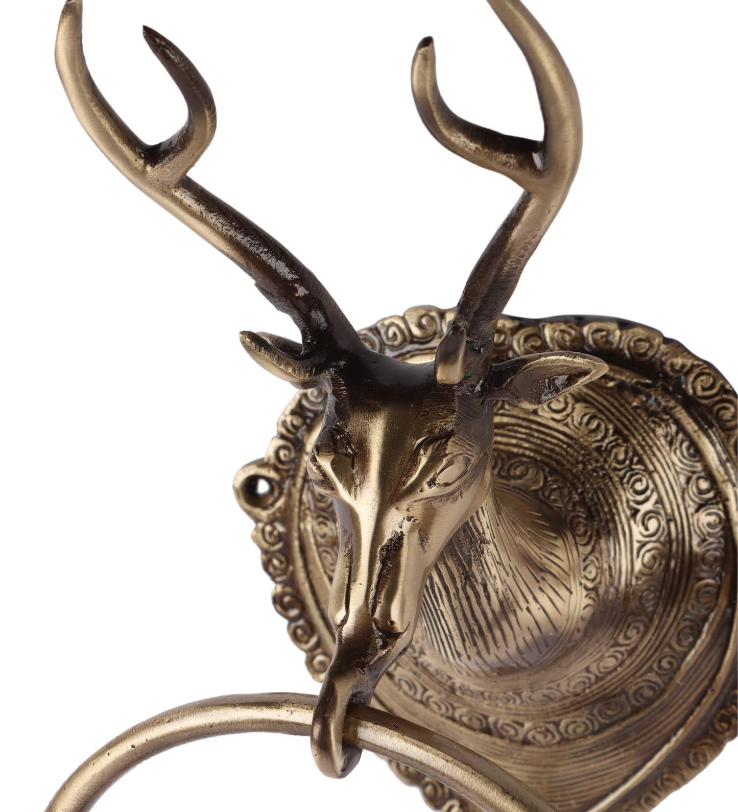 Royal Stag Design Brass Towel Hanger