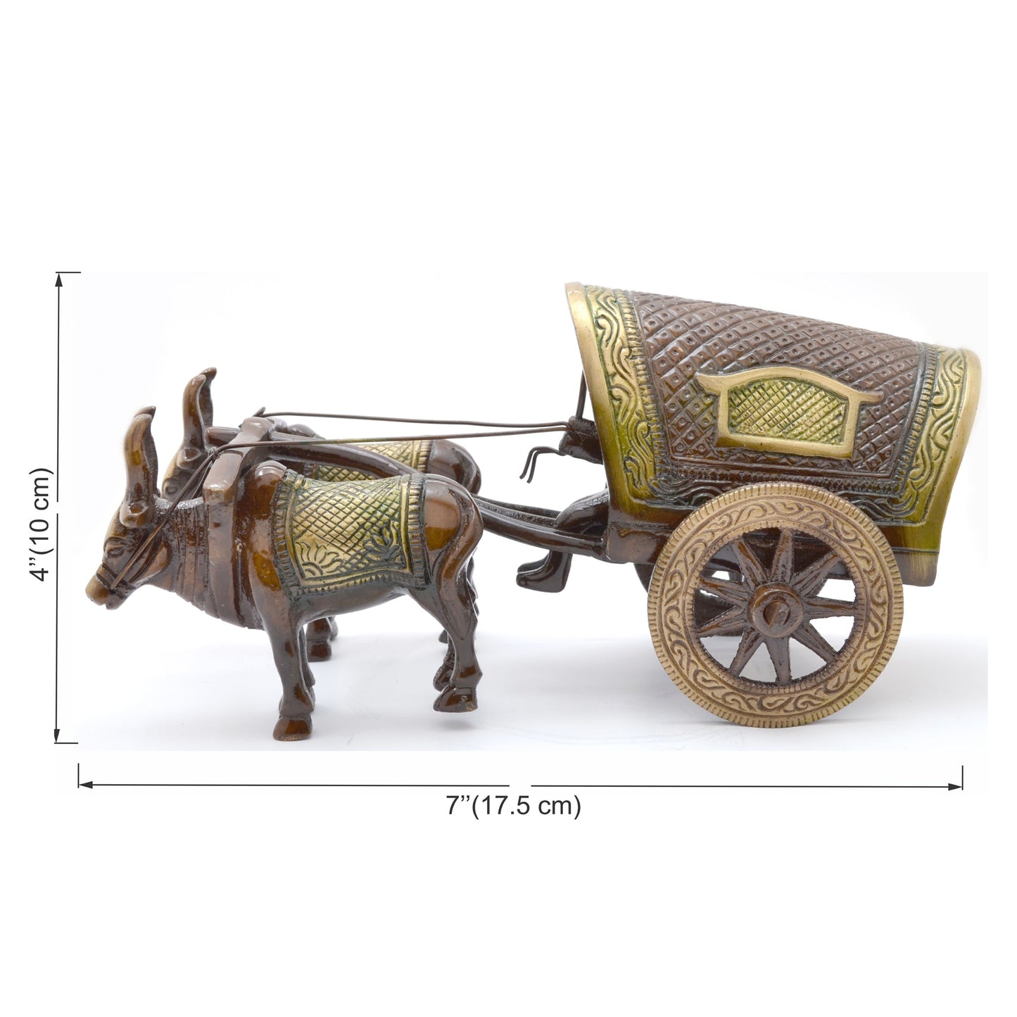Brass Covered Village Bullock Cart Showpiece