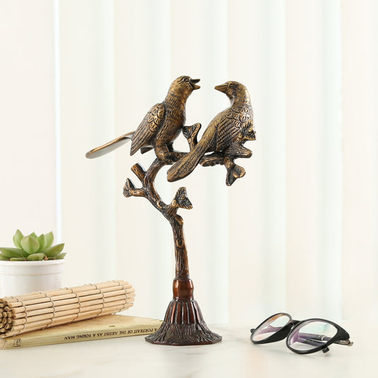 Brass Love Birds on Tree Showpiece