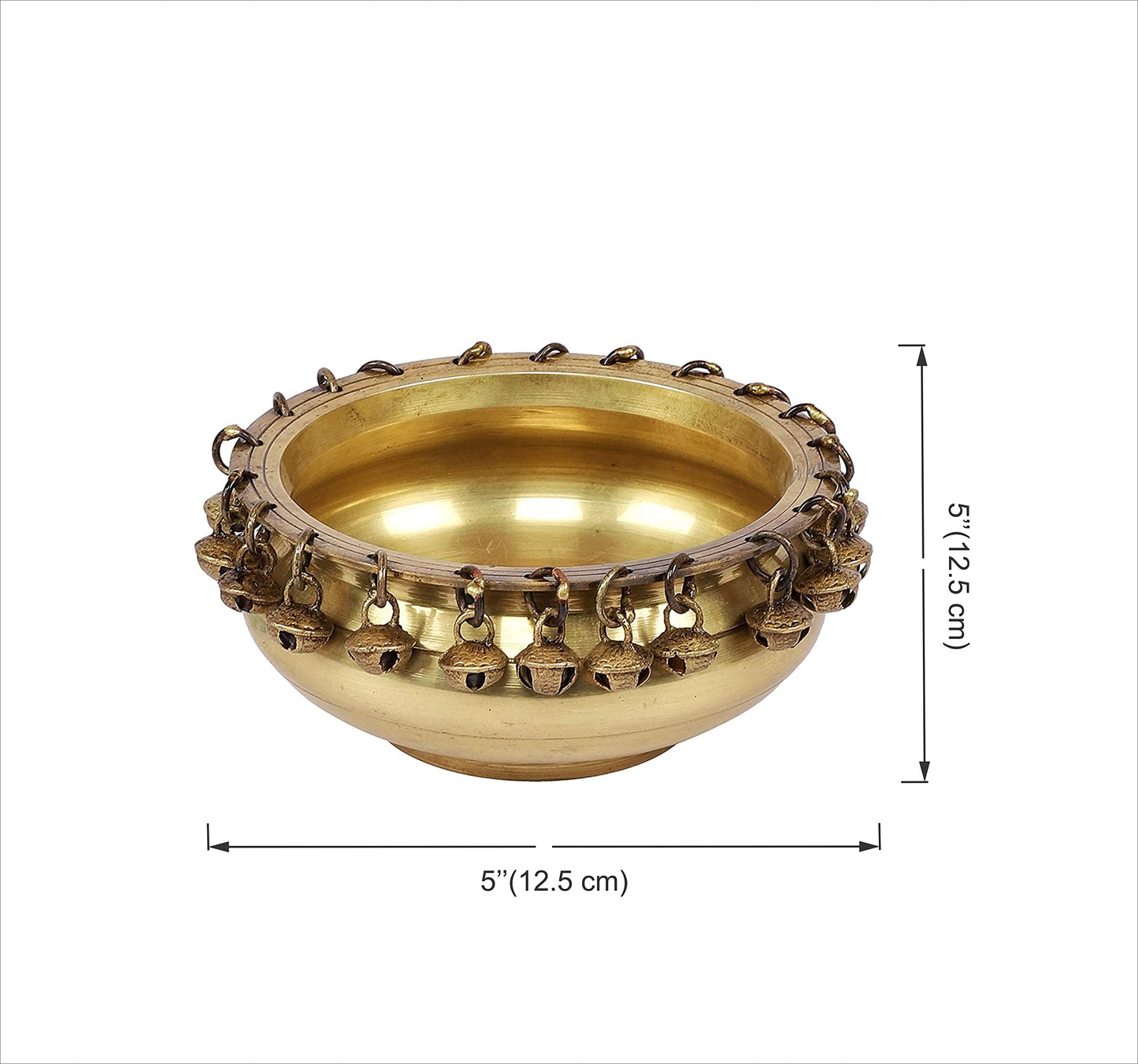 Brass Urli Ethnic Traditional Bowl with Bells Showpiece