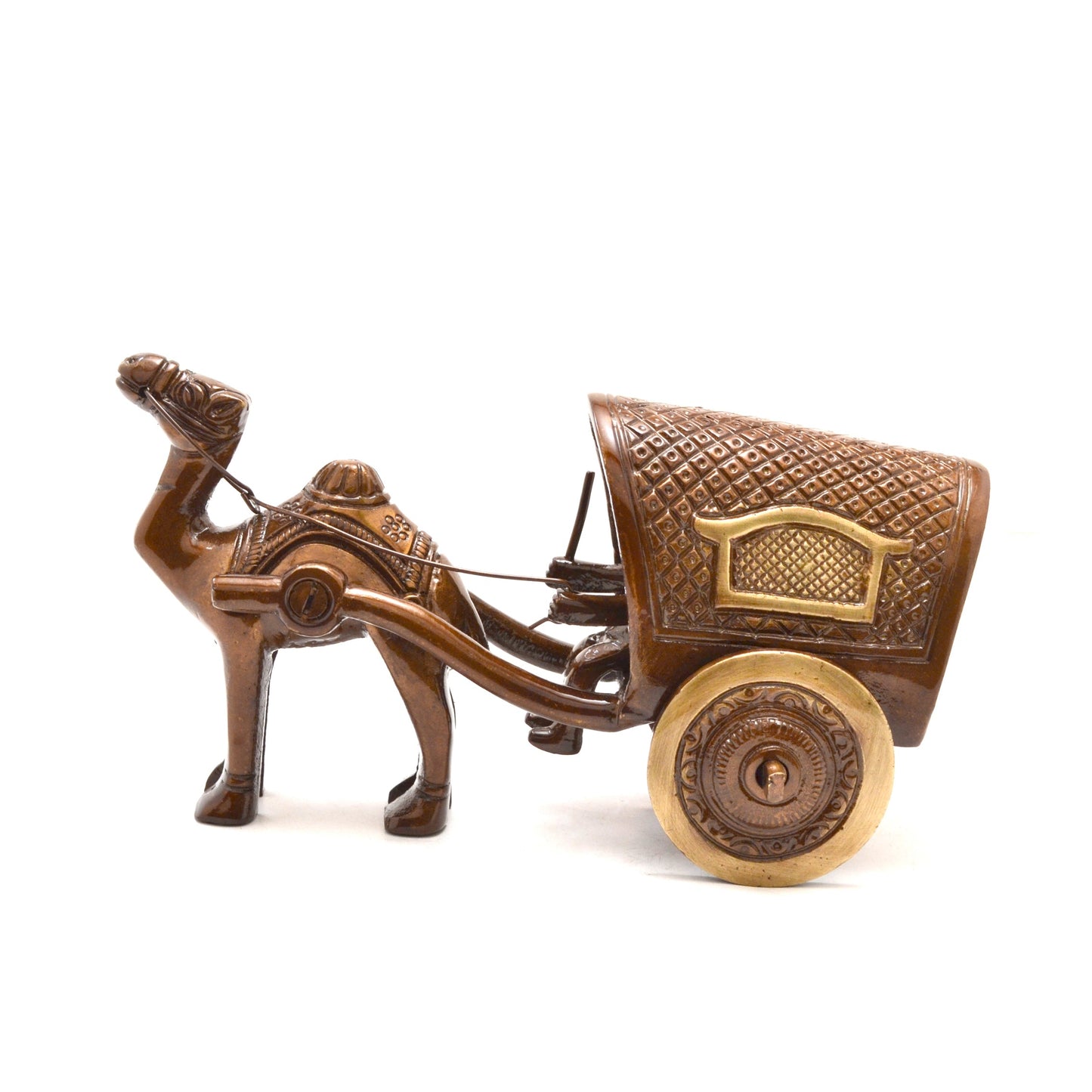 Brass Camel Cart Showpiece Figurine, Standard