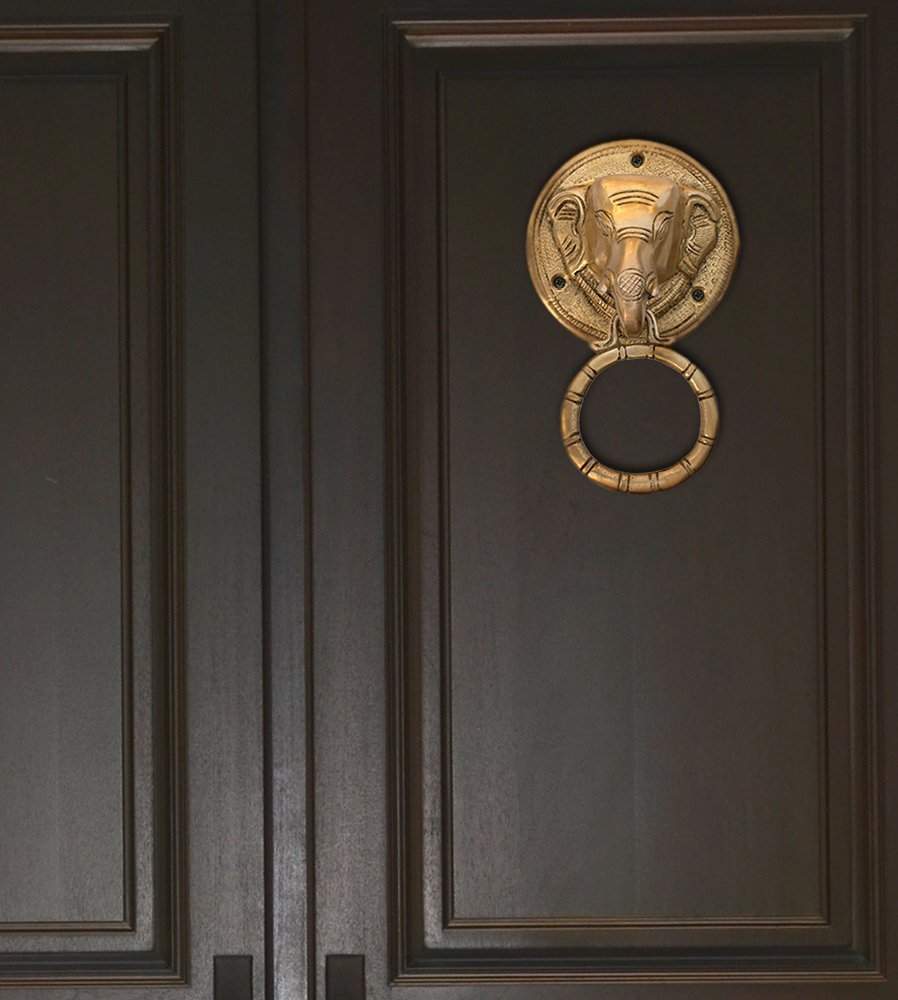 Elephant Face Brass Door Knocker