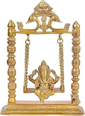 Brass Ganesha On Jhoola Swing Showpiece