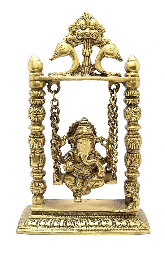 Brass Ganesha On Jhoola Swing Showpiece