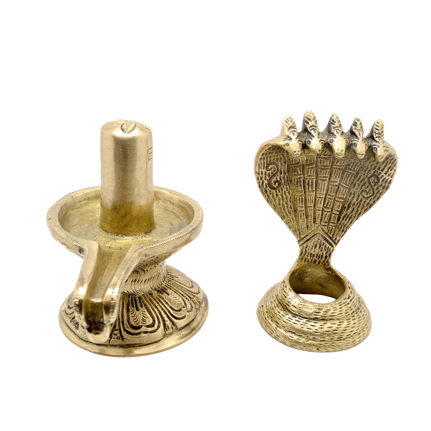 Brass Eternal Shivling with Sheshnag Showpiece