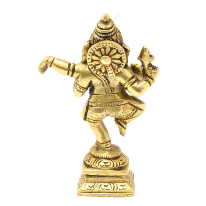 Brass Dancing Ganesha Decor Idol