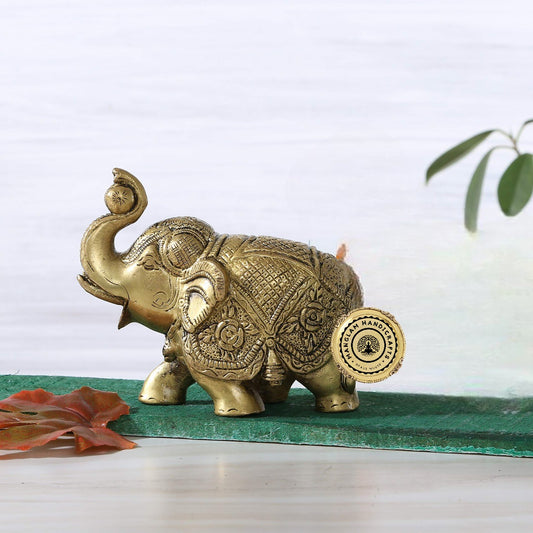 Maharaja Elephant Design Brass Showpiece