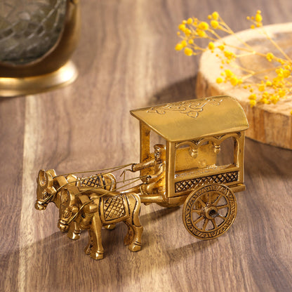 BRASS DOUBLE BULLOCK CART (3 INCH)