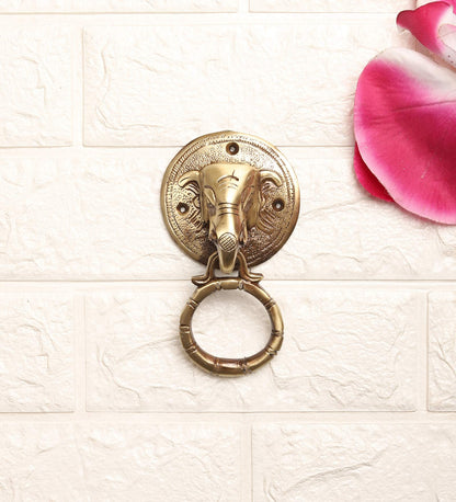 Elephant Face Brass Door Knocker