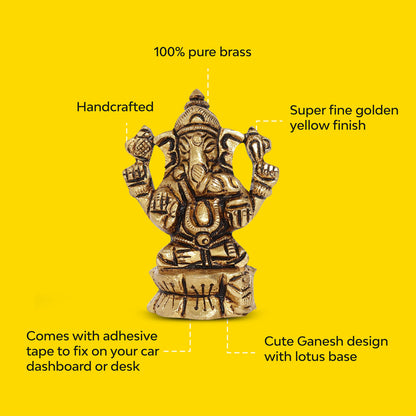 Siddhi Ganapati Brass Idol | 100% Pure Brass | Antique Finish