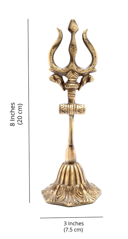 Brass Shiva's Trishul with Damru