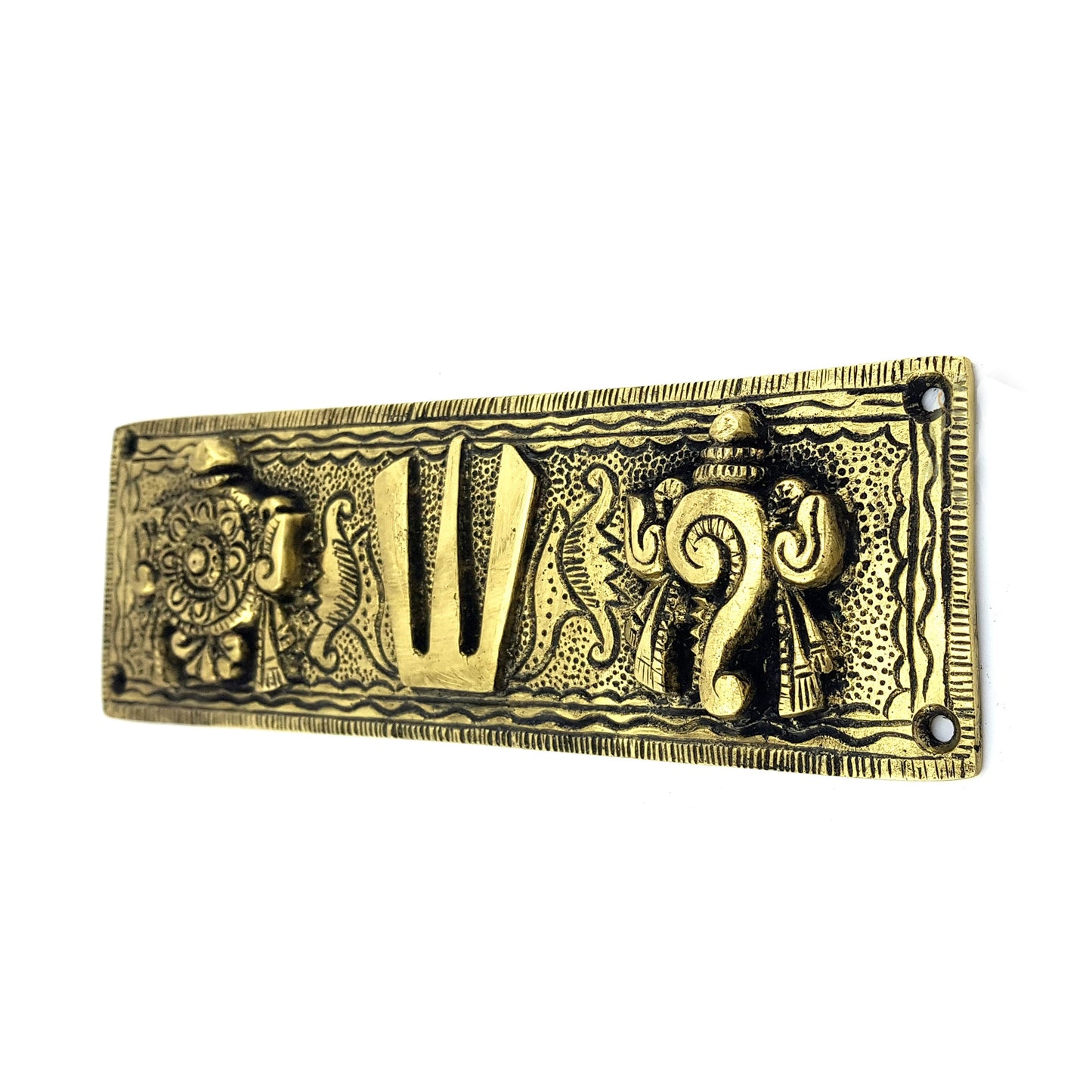Brass Shankh Chakra Namah Wall Hanging