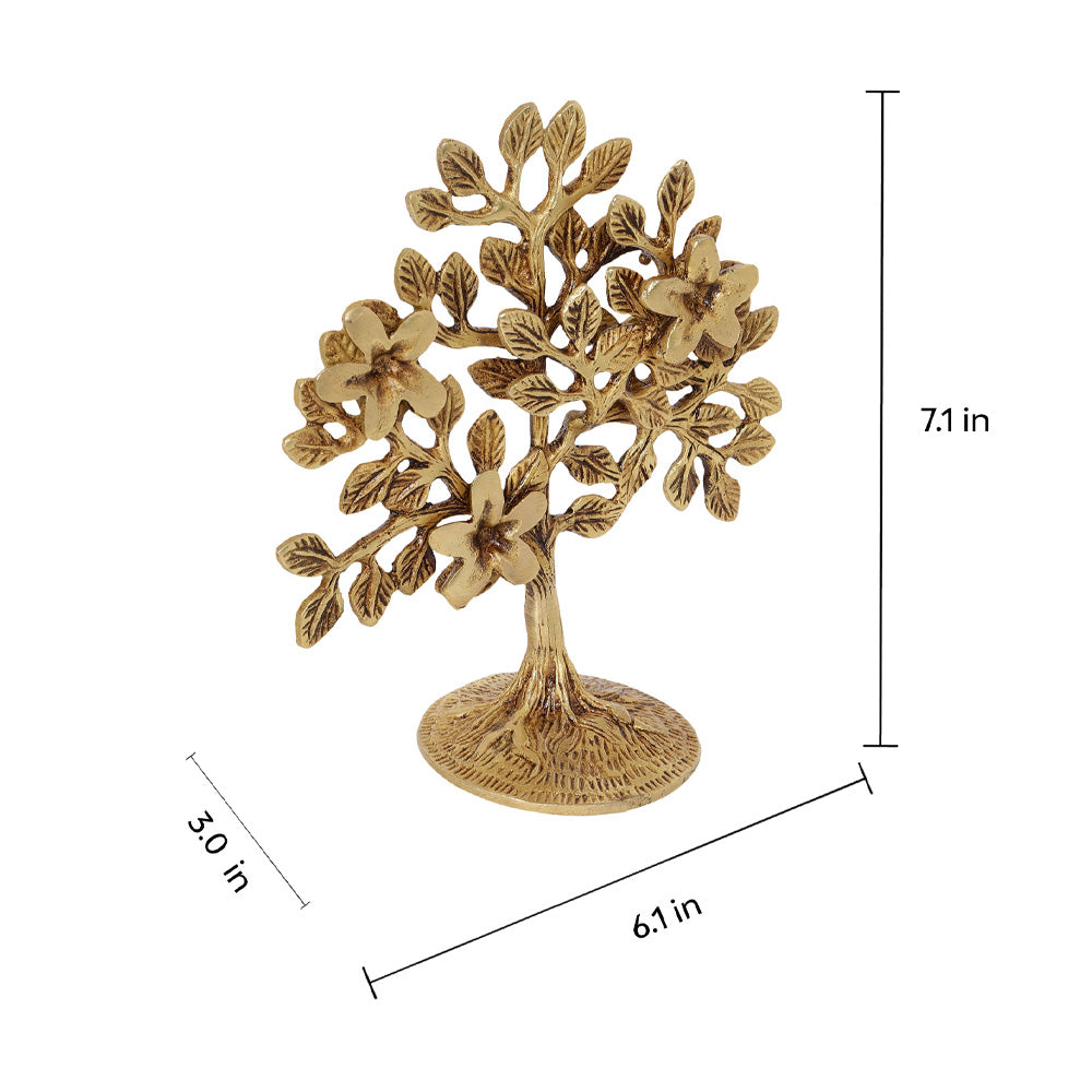 Tree of Life Sculpture | 100% Pure Brass | Yellow Antique Finish