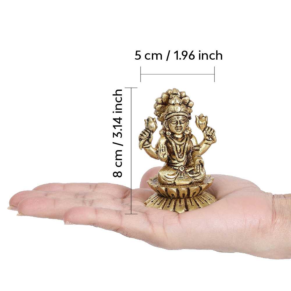 Kamal Lakshmi Idol | 100% Pure Brass | Antique Finish