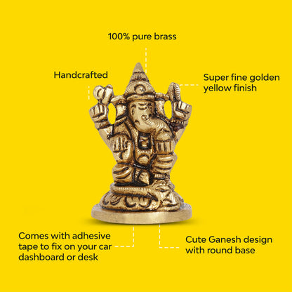 Bhakti Ganapati Brass Idol | 100% Pure Brass | Antique Finish