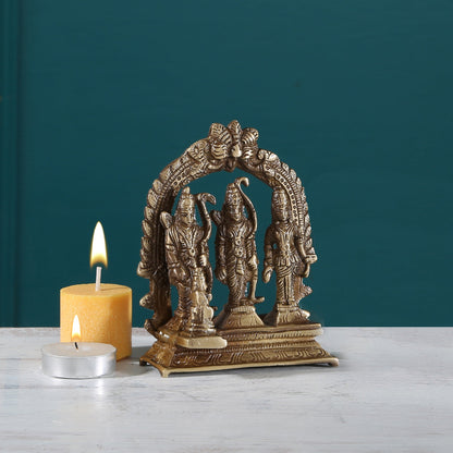 Brass Ram Darbar Idol, Standard, Antique Brown