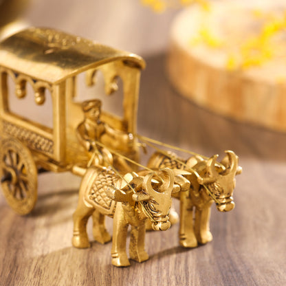 BRASS DOUBLE BULLOCK CART (3 INCH)