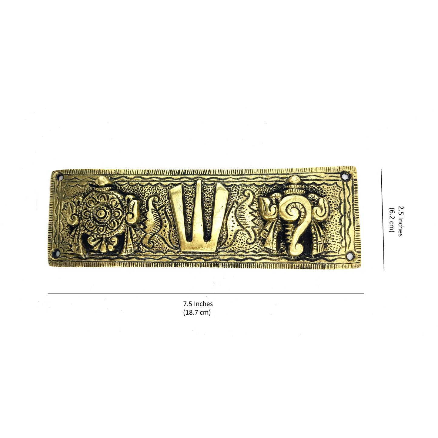 Brass Shankh Chakra Namah Wall Hanging