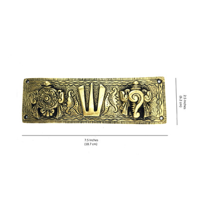 Brass Shankh Chakra Namah Wall Hanging