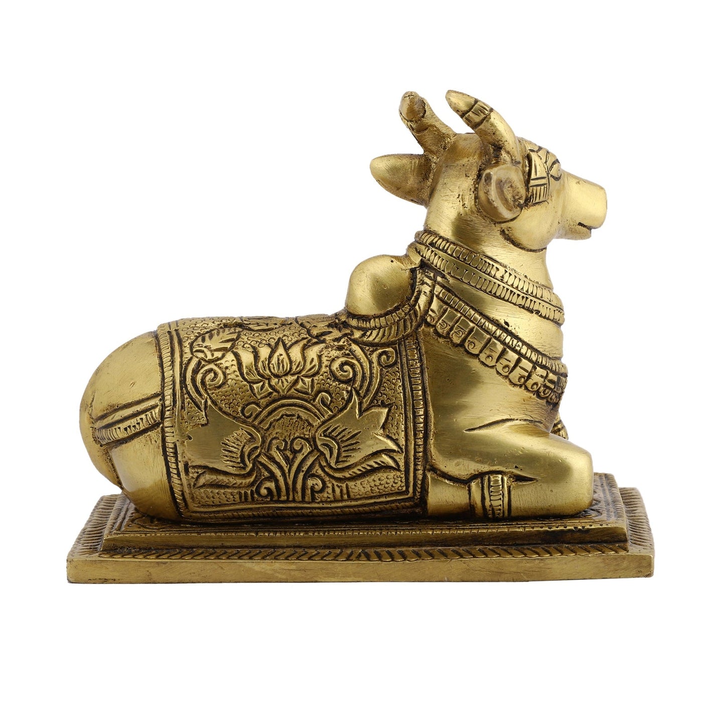 Sitting Nandi Cow Brass Statue