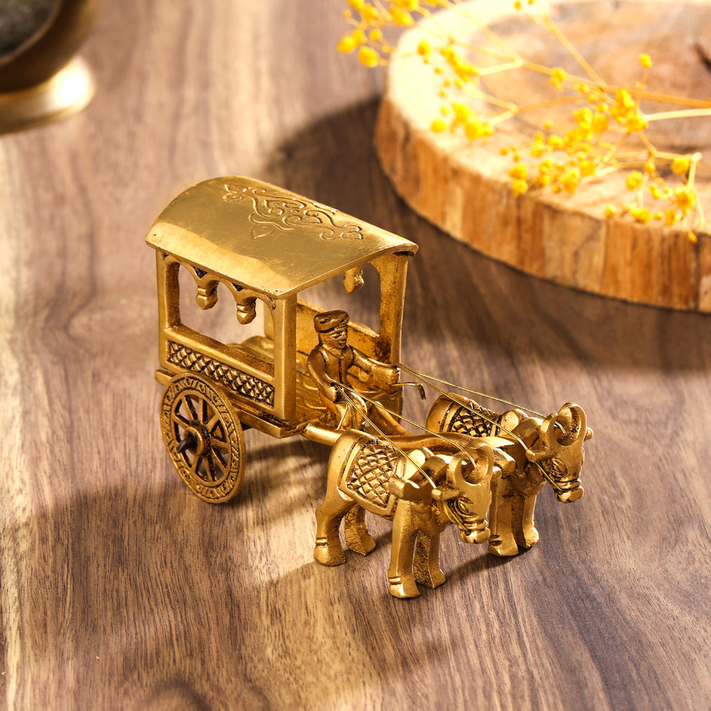 BRASS DOUBLE BULLOCK CART (3 INCH)