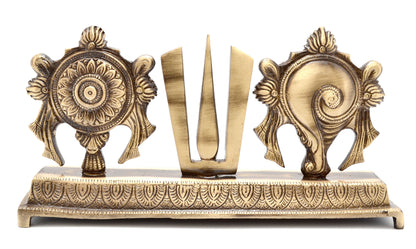 Brass Shankh Chakra Namah Showpiece