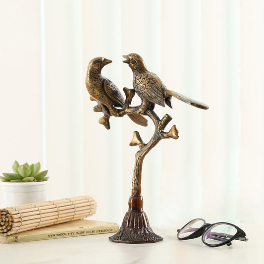 Brass Love Birds on Tree Showpiece