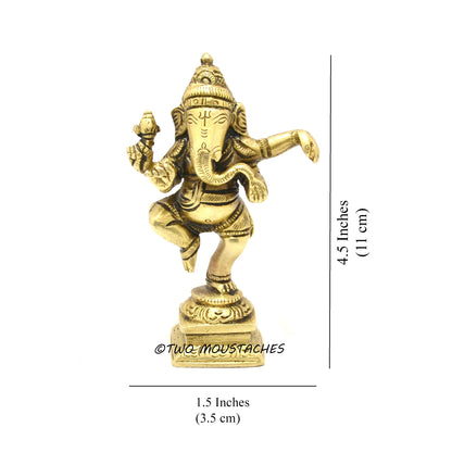 Brass Dancing Ganesha Decor Idol