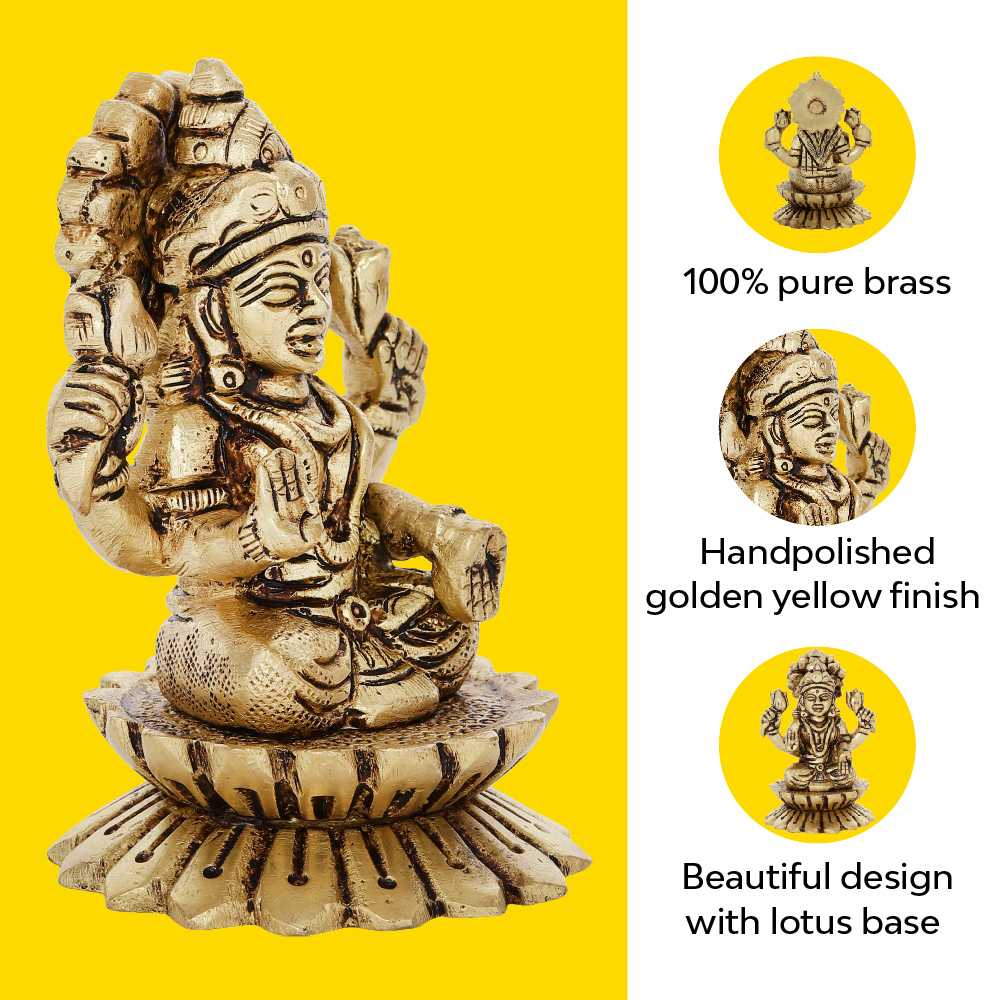 Kamal Lakshmi Idol | 100% Pure Brass | Antique Finish