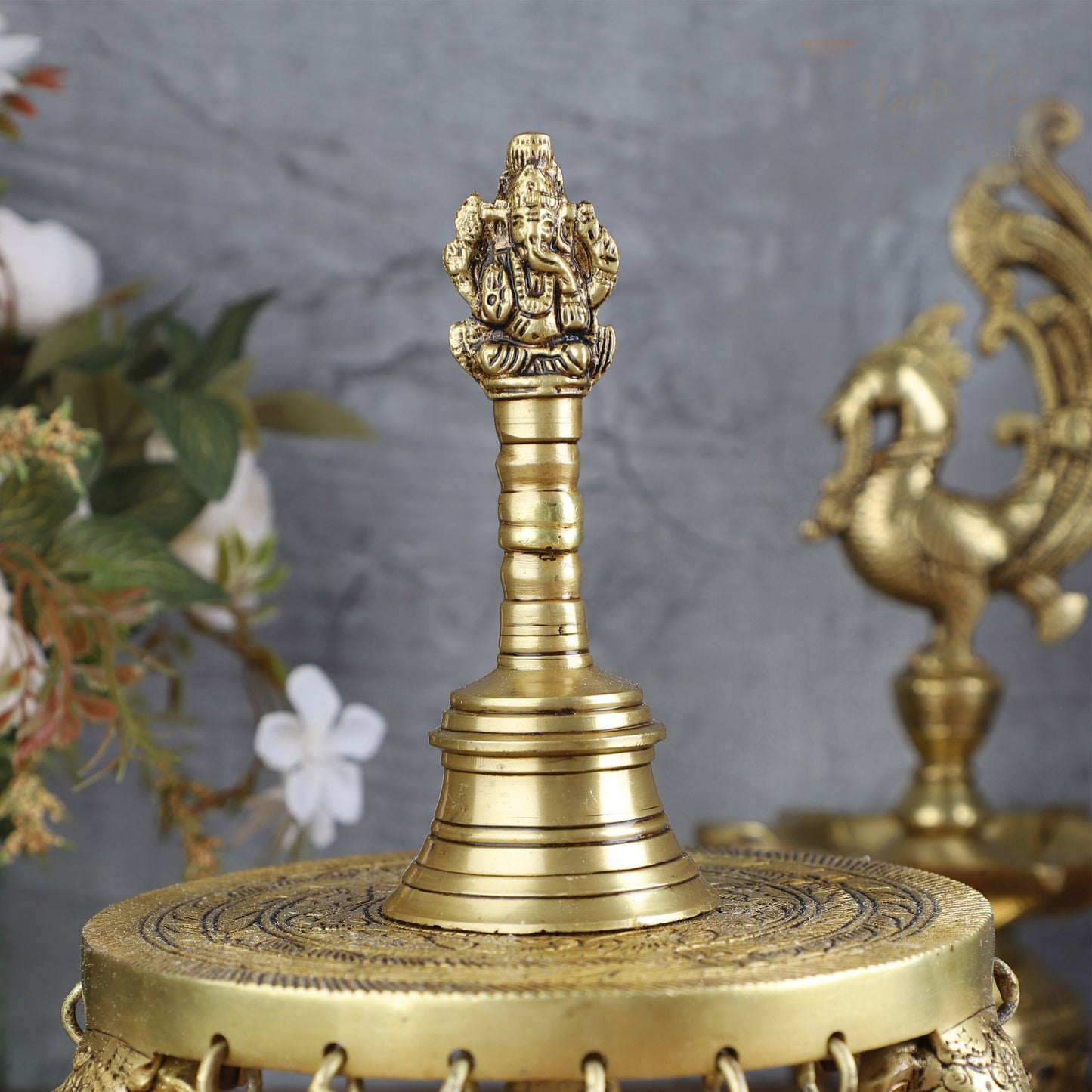 Brass Ganesha Pooja Hand Bell