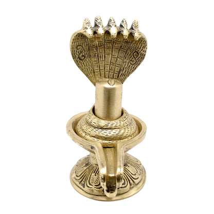 Brass Eternal Shivling with Sheshnag Showpiece