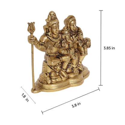 Shiva Parvati Brass Idol | 100% Pure Brass | Antique Finish