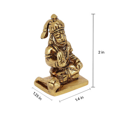 Maharudra Hanuman Brass Idol | 100% Pure Brass | Antique Finish