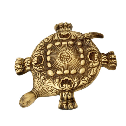 Brass Feng Shui Tortoise, Standard, Antique Brown