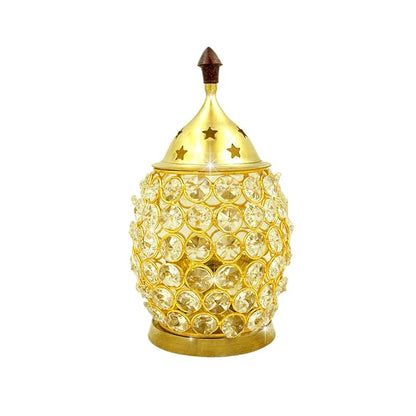 Brass Akhand Brahmand Crystal Diya | Medium Size 3.8 Inch